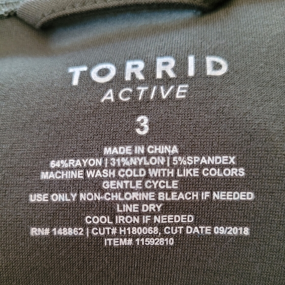 Torrid Active Army Green Cinched Waist Zip Up Hoodie Size 3 - Picture 7 of 12
